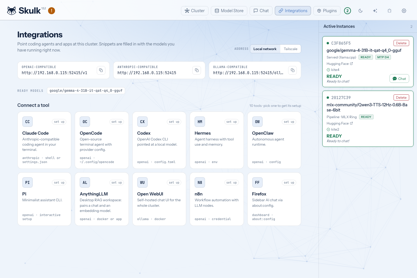 Integration recipes using the cluster’s ready models