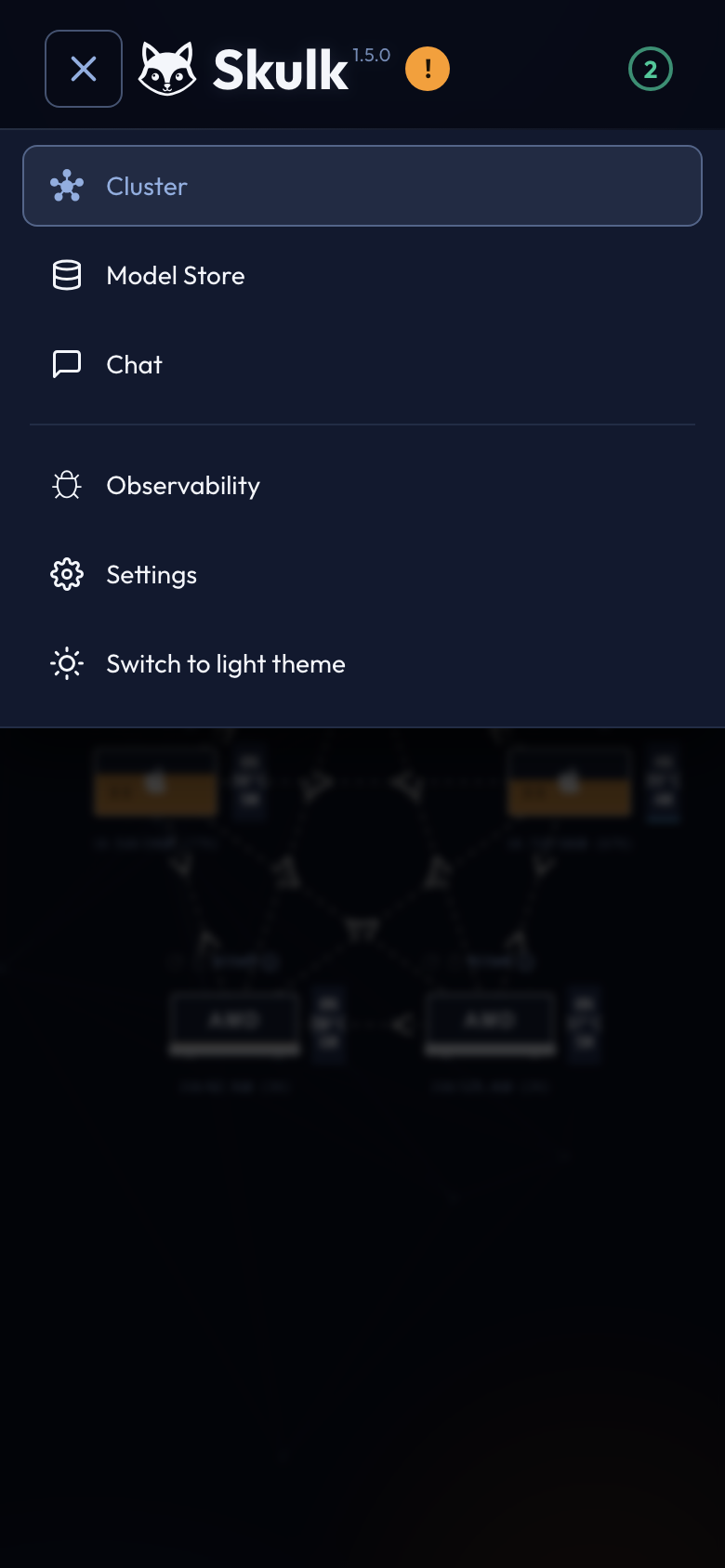 The mobile navigation menu