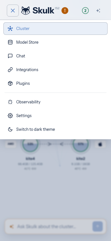 The mobile navigation menu